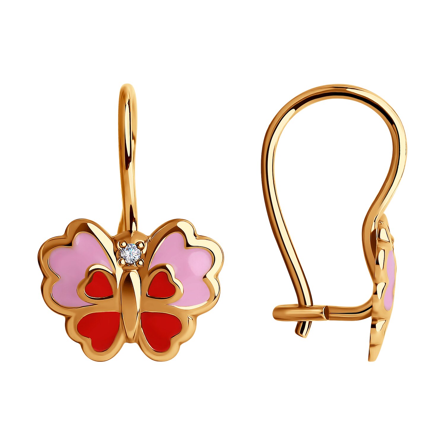 Серьги Sokolov из золота с эмалью и фианитами