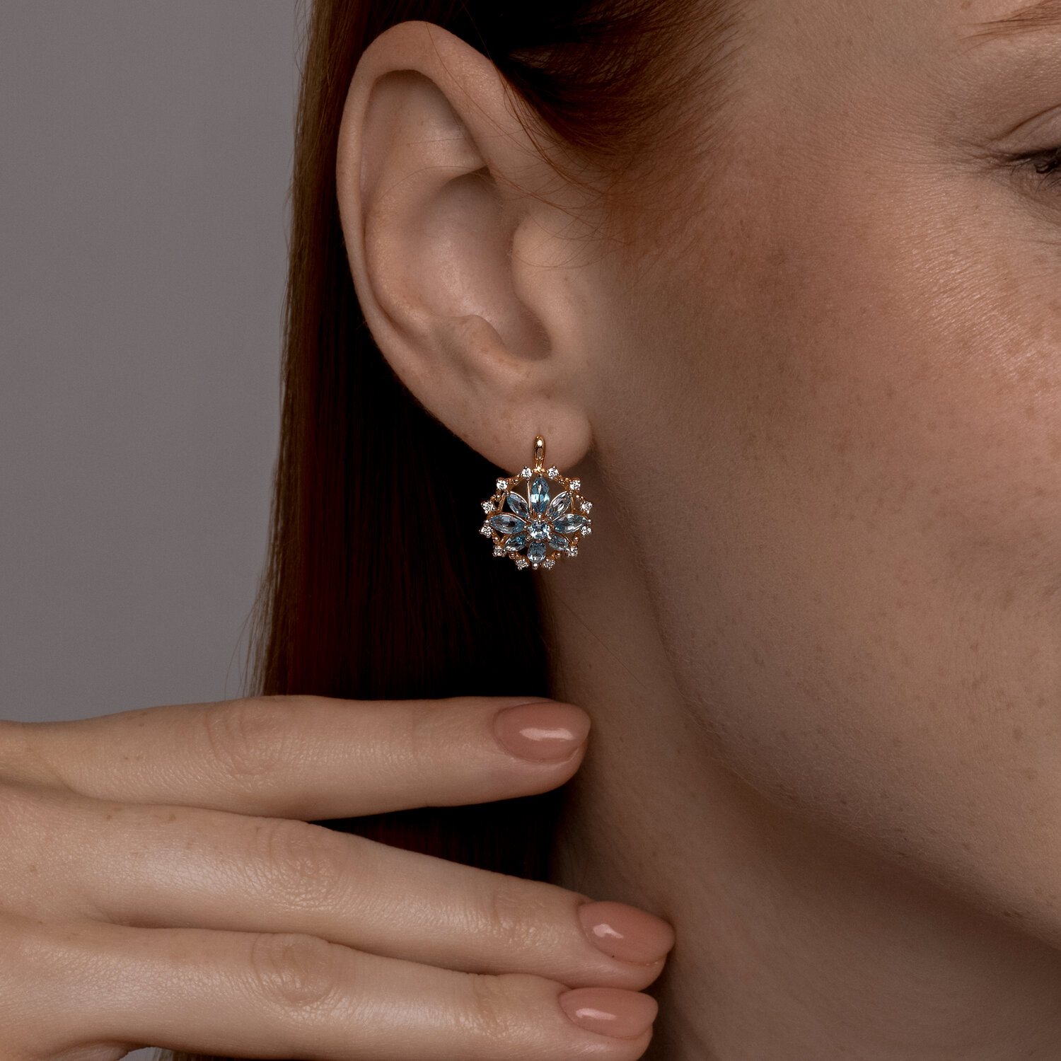 Серьги Sokolov из золота с топазами и фианитами - image 2