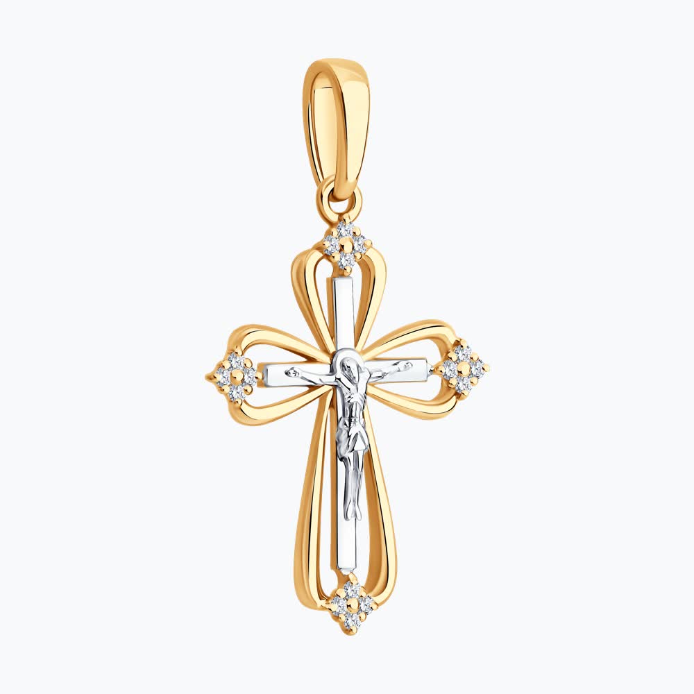 Крест Sokolov из золота в сочетании с бриллиантами - image 2