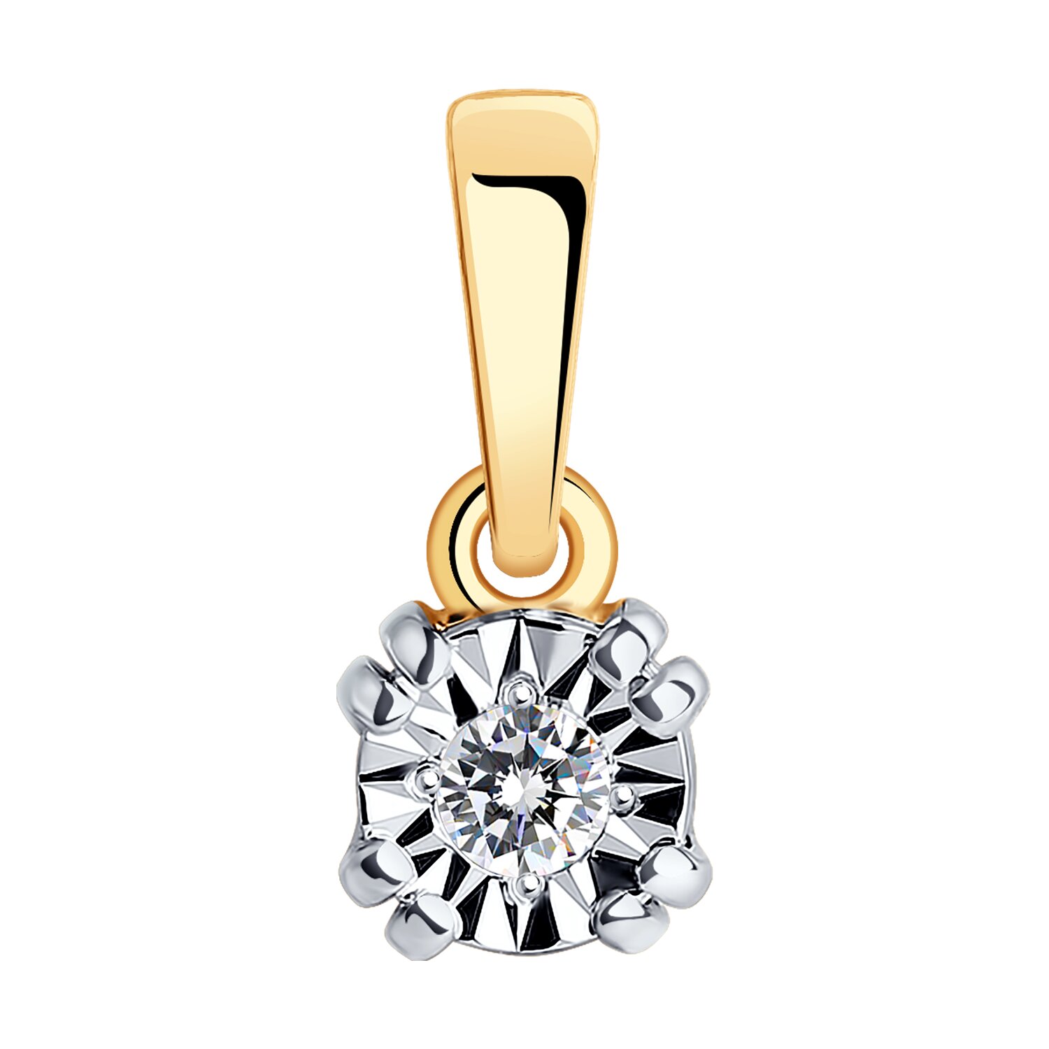 Подвеска Sokolov из комбинированного золота с бриллиантом