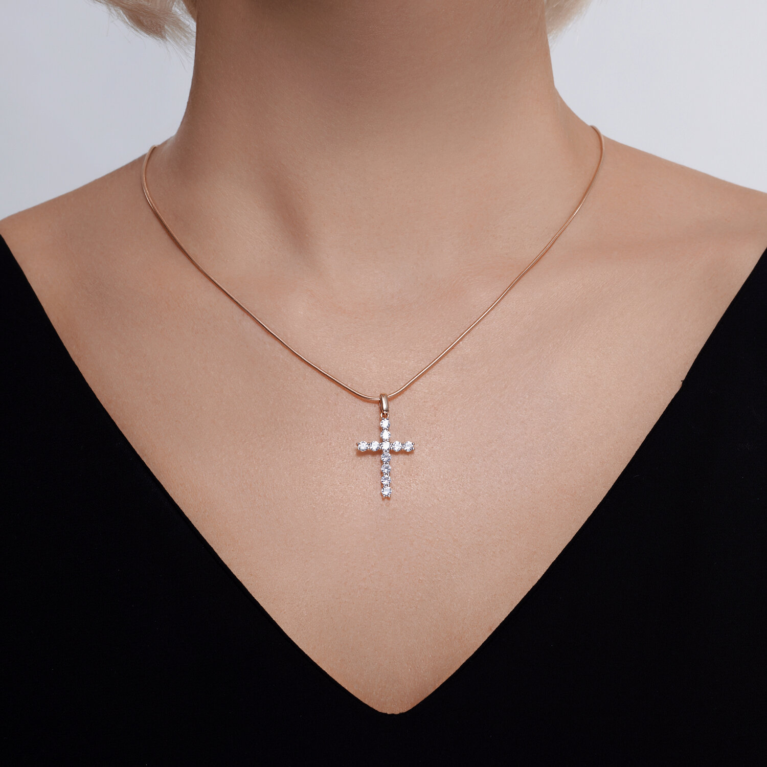 Cruce Sokolov din aur cu zirconii - image 2