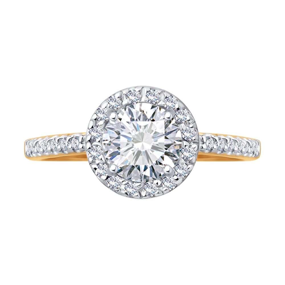 Sokolov gold ring with zirconia - image 3