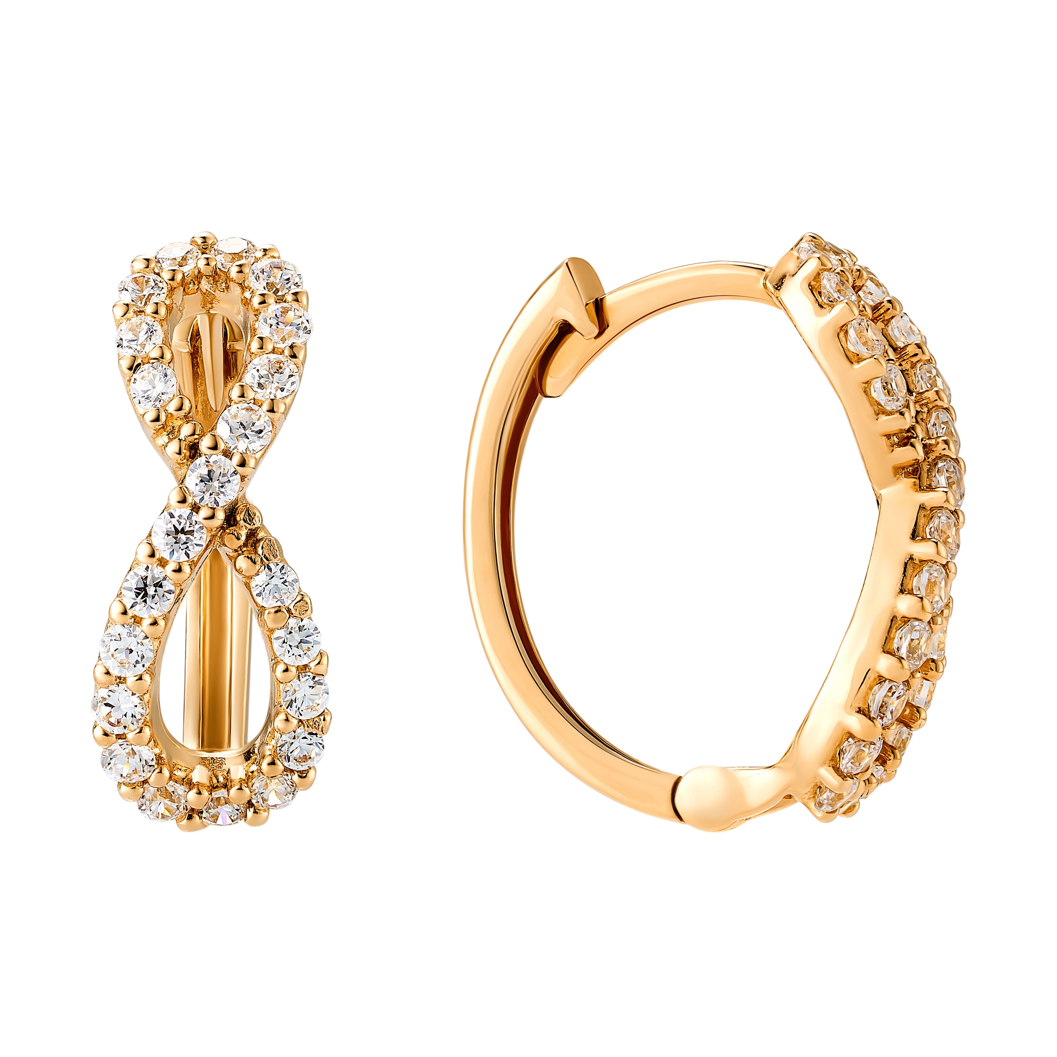 Серьги Fourline из золота с фианитами - image 1