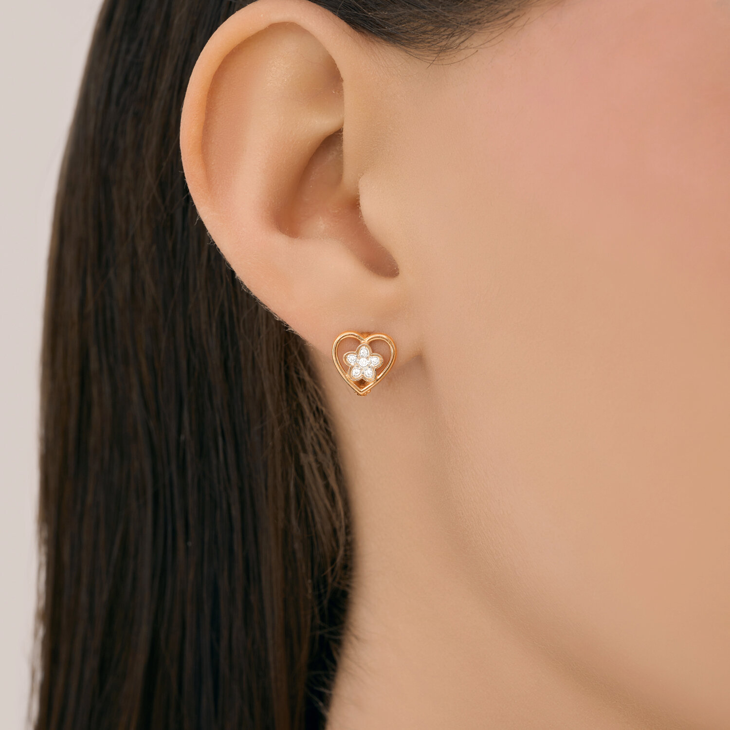 Cercei Sokolov din aur cu zirconii