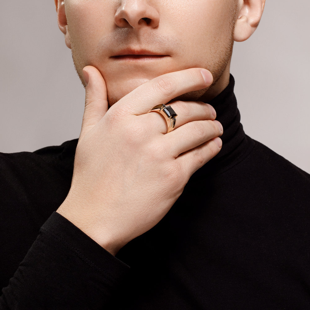 Кольцо Sokolov из золота с ониксом и фианитами - image 3