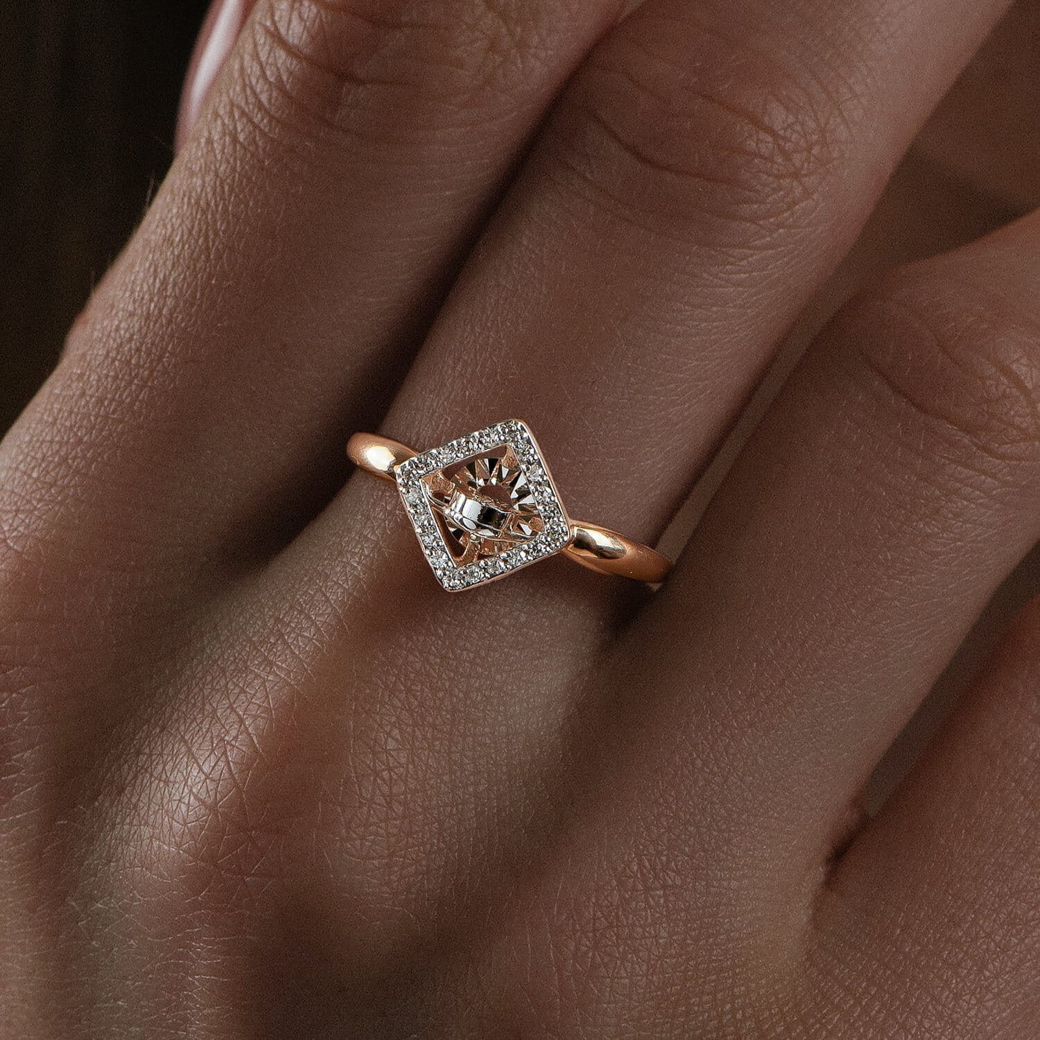 Inel Sokolov din aur combinat cu diamante - image 2