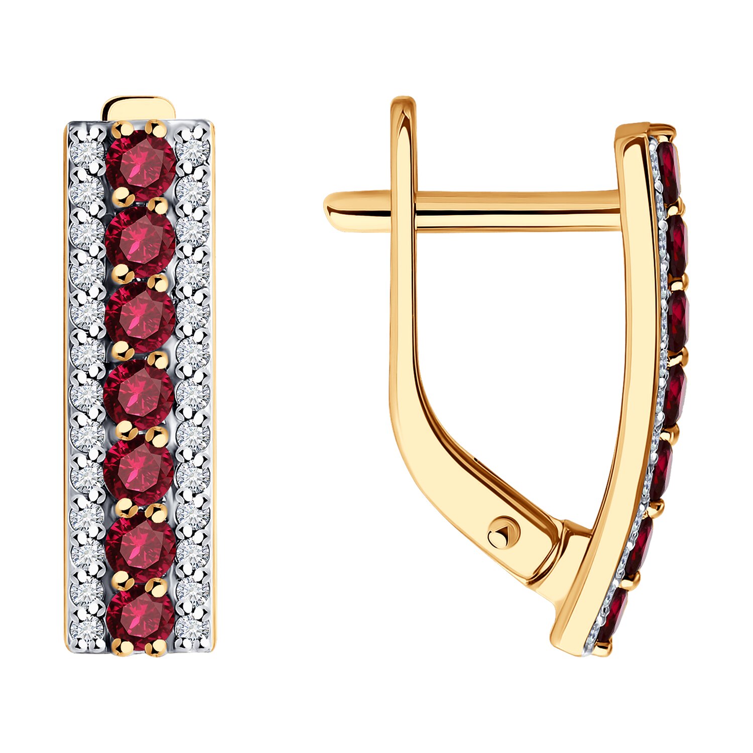 Серьги Sokolov из золота с бриллиантами и рубинами