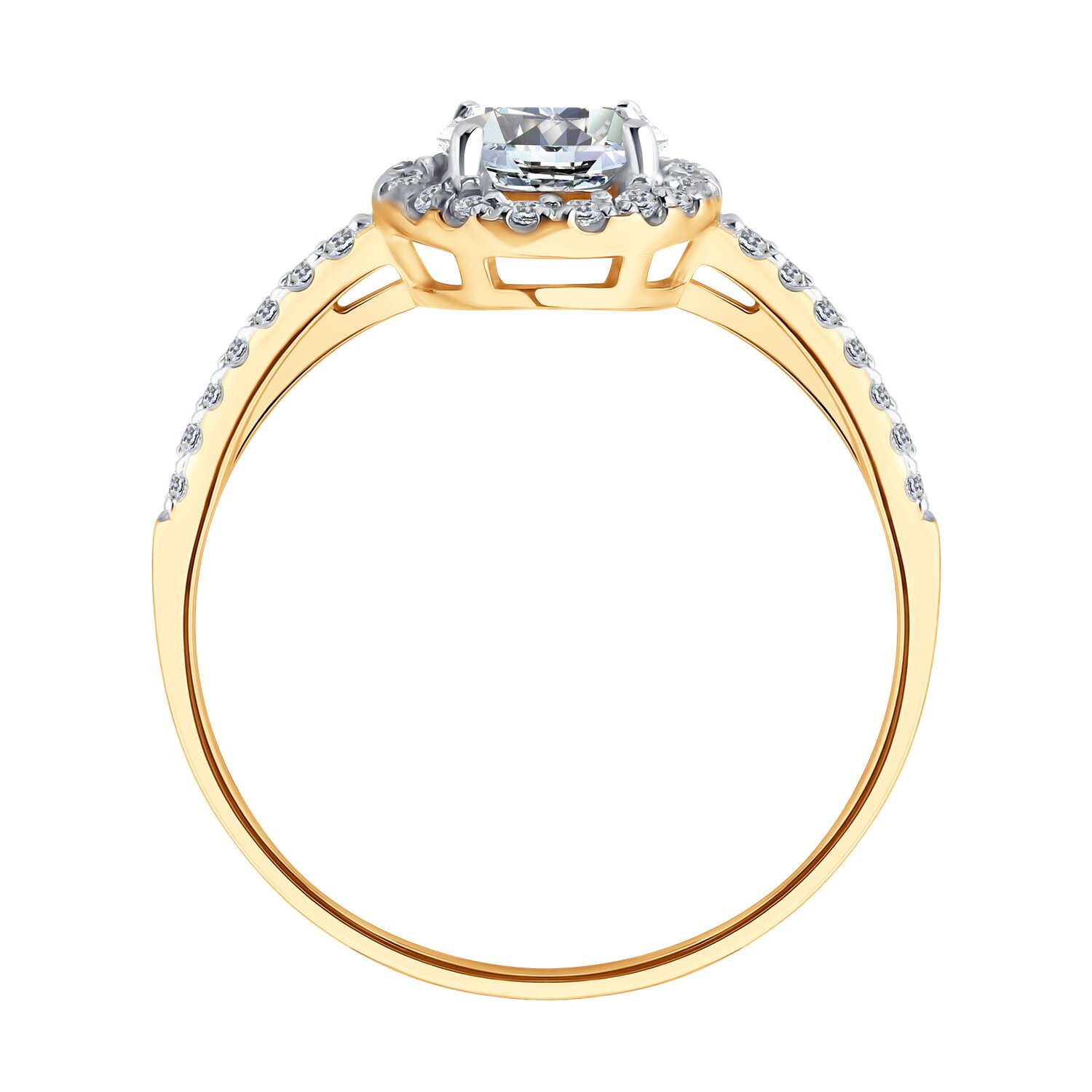 Sokolov gold ring with zirconia - image 2