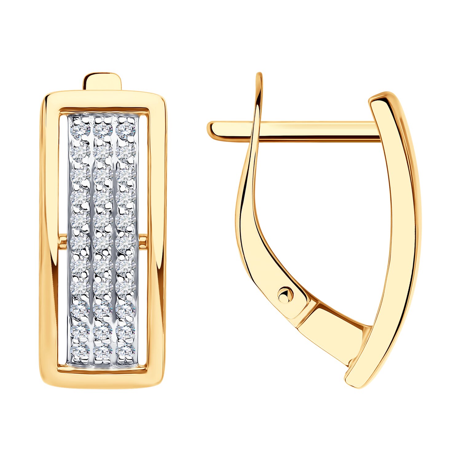 Серьги Sokolov из золота с фианитами - image 2