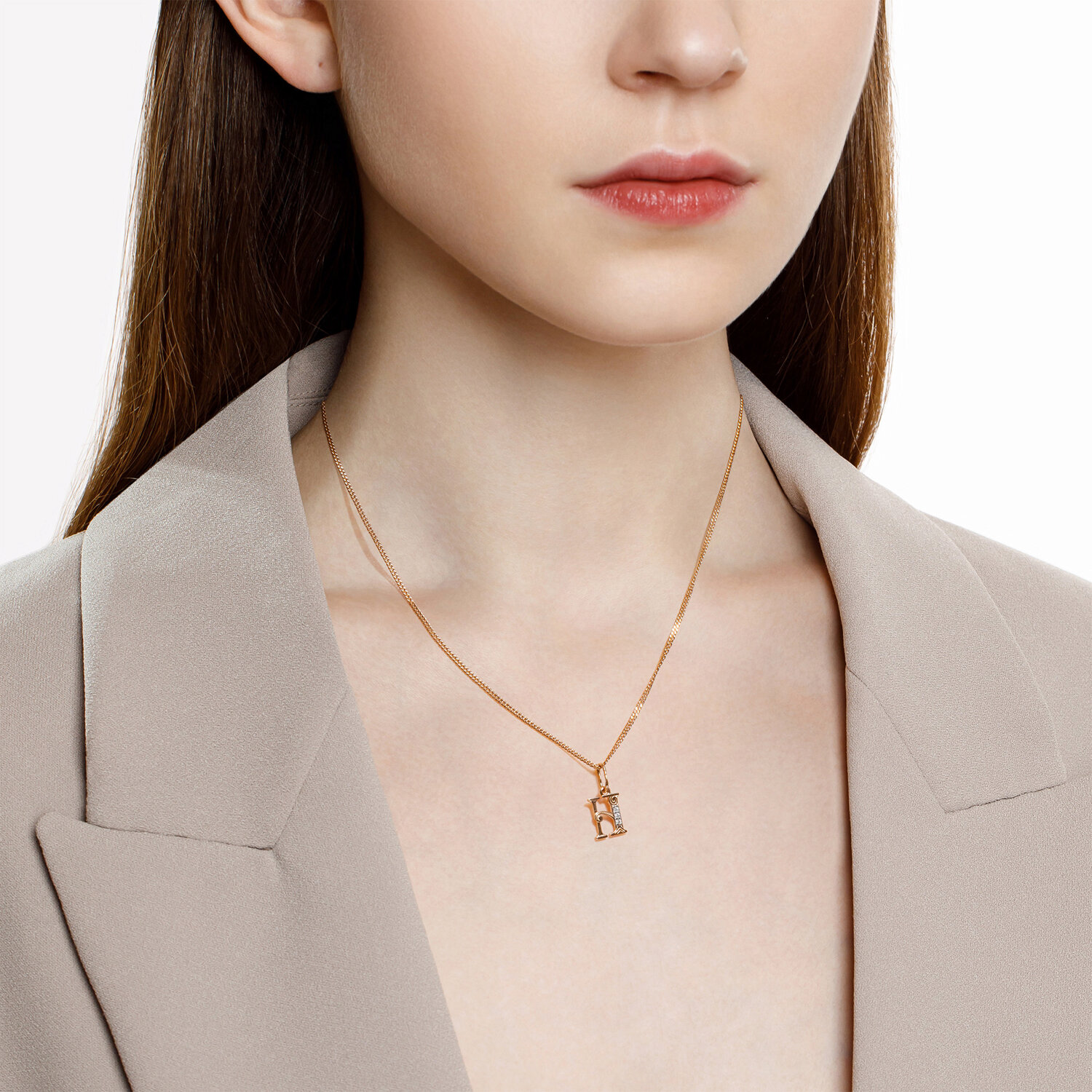 Pandantiv Sokolov din aur cu zirconii - image 3