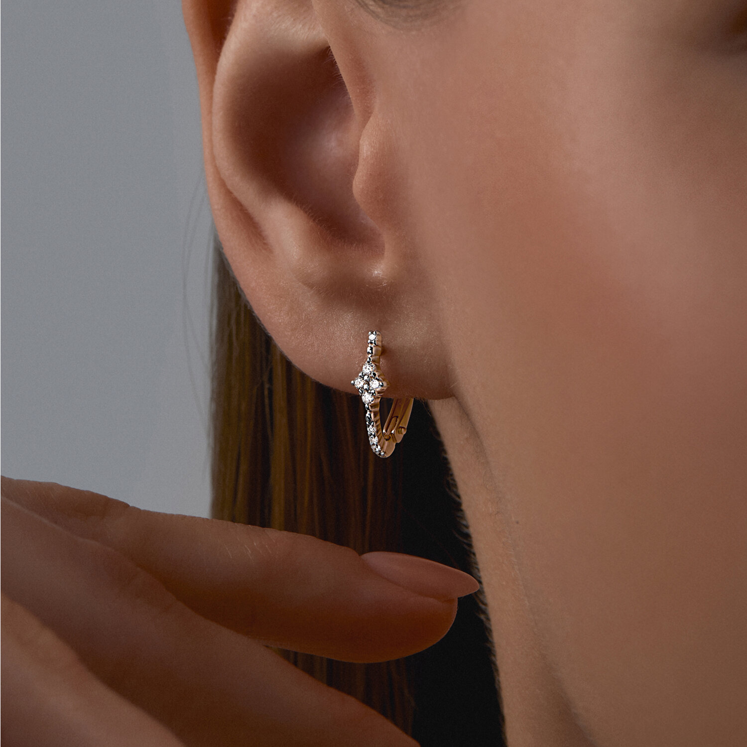 Cercei Sokolov din aur cu zirconii - image 3