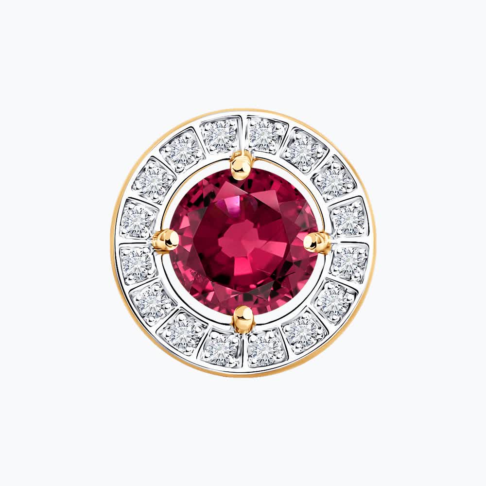 Подвеска Sokolov из золота с бриллиантами и рубином