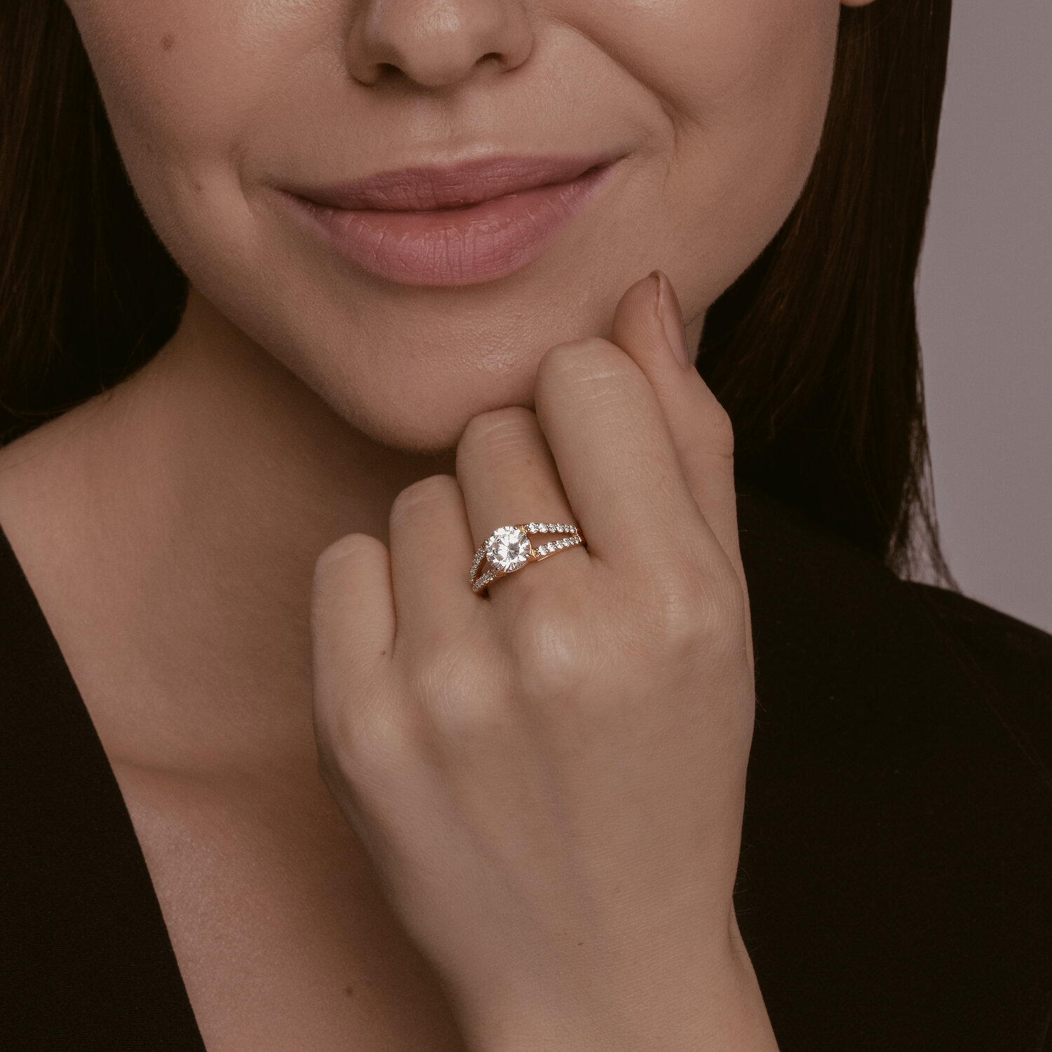 Inel Sokolov din aur cu zirconii - image 3