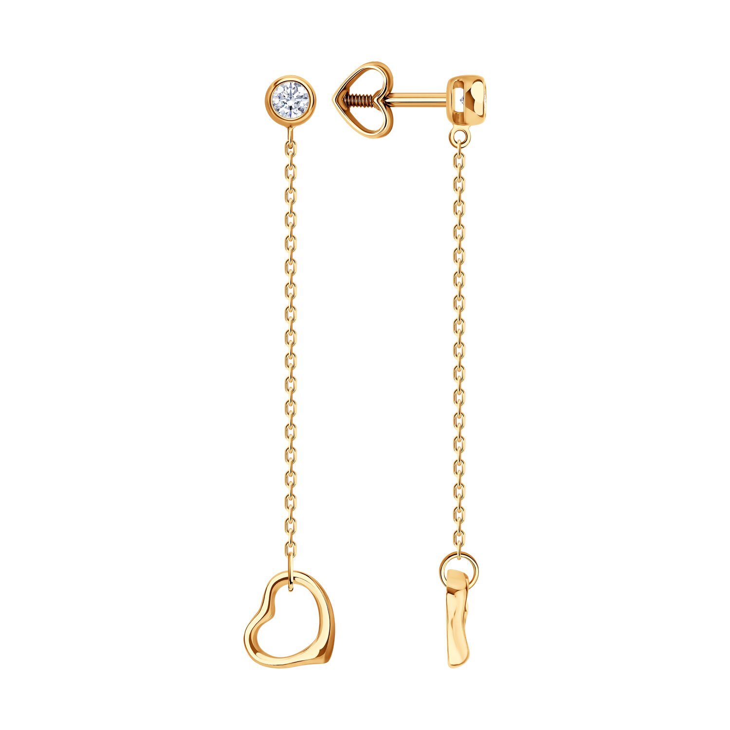 Серьги Sokolov из золота с фианитами