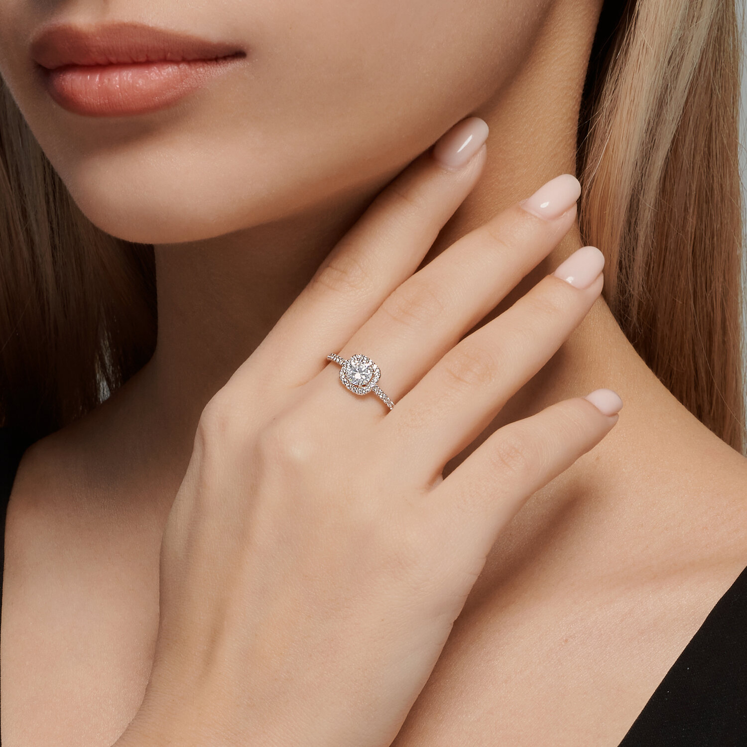 White gold Sokolov ring with zirconia - image 4