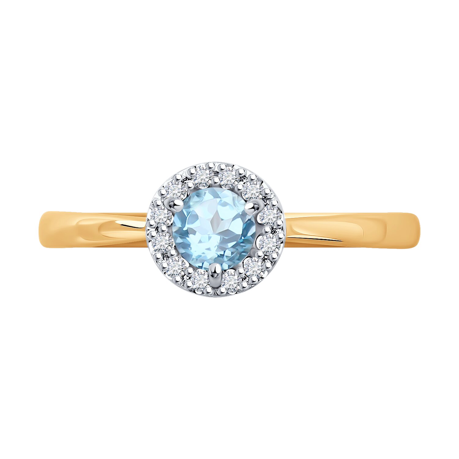 Inel Sokolov din aur cu topaz și zirconiu - image 2