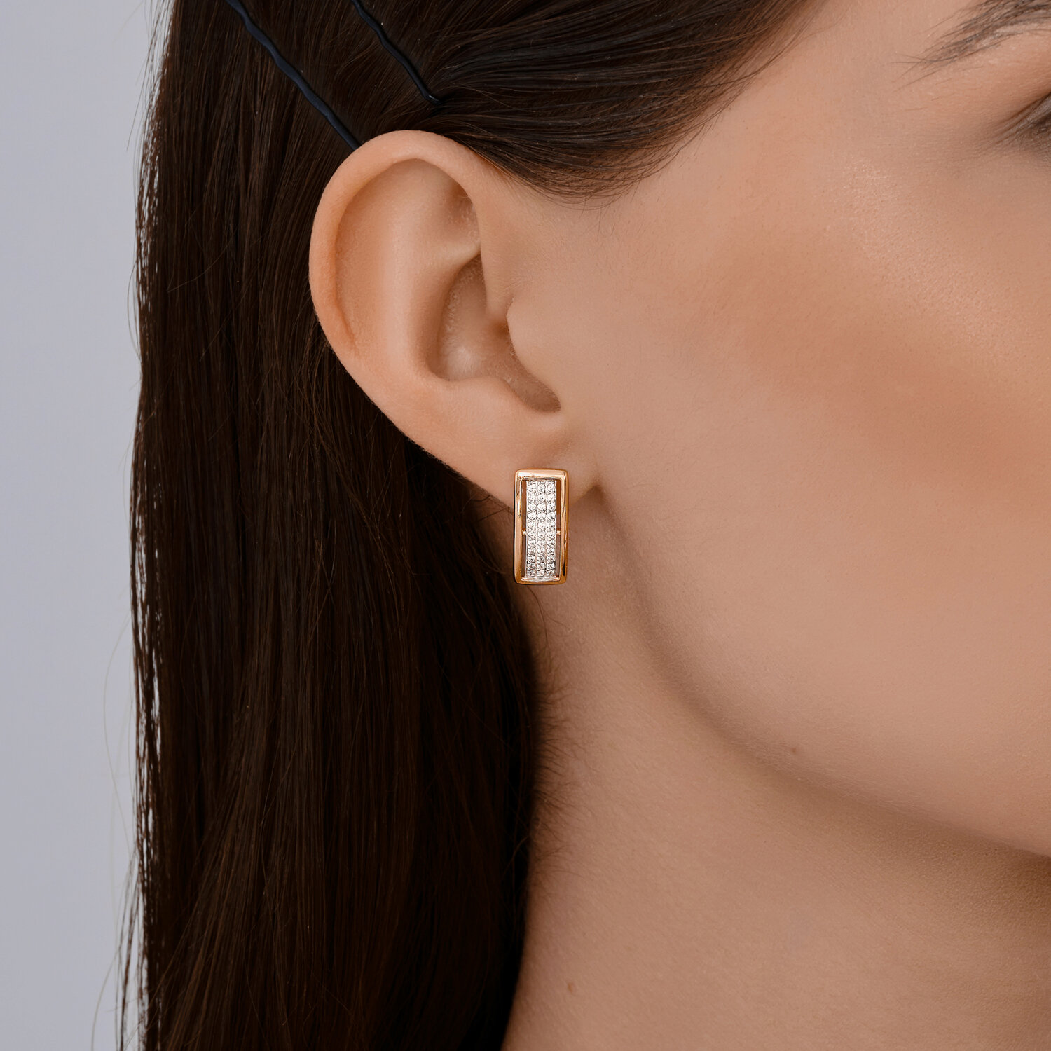 Серьги Sokolov из золота с фианитами - image 3