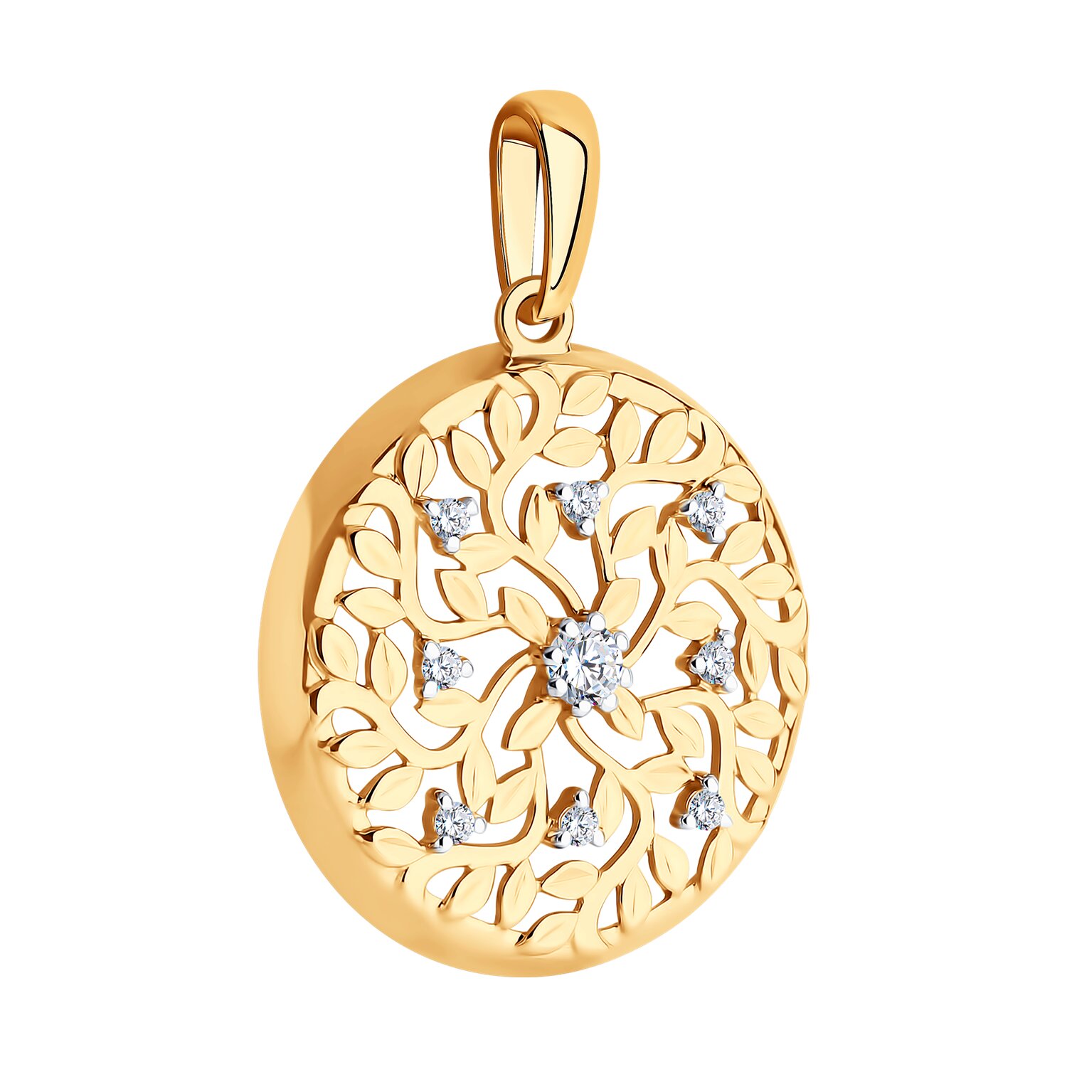 Pandantiv Sokolov din aur cu zirconii - image 2