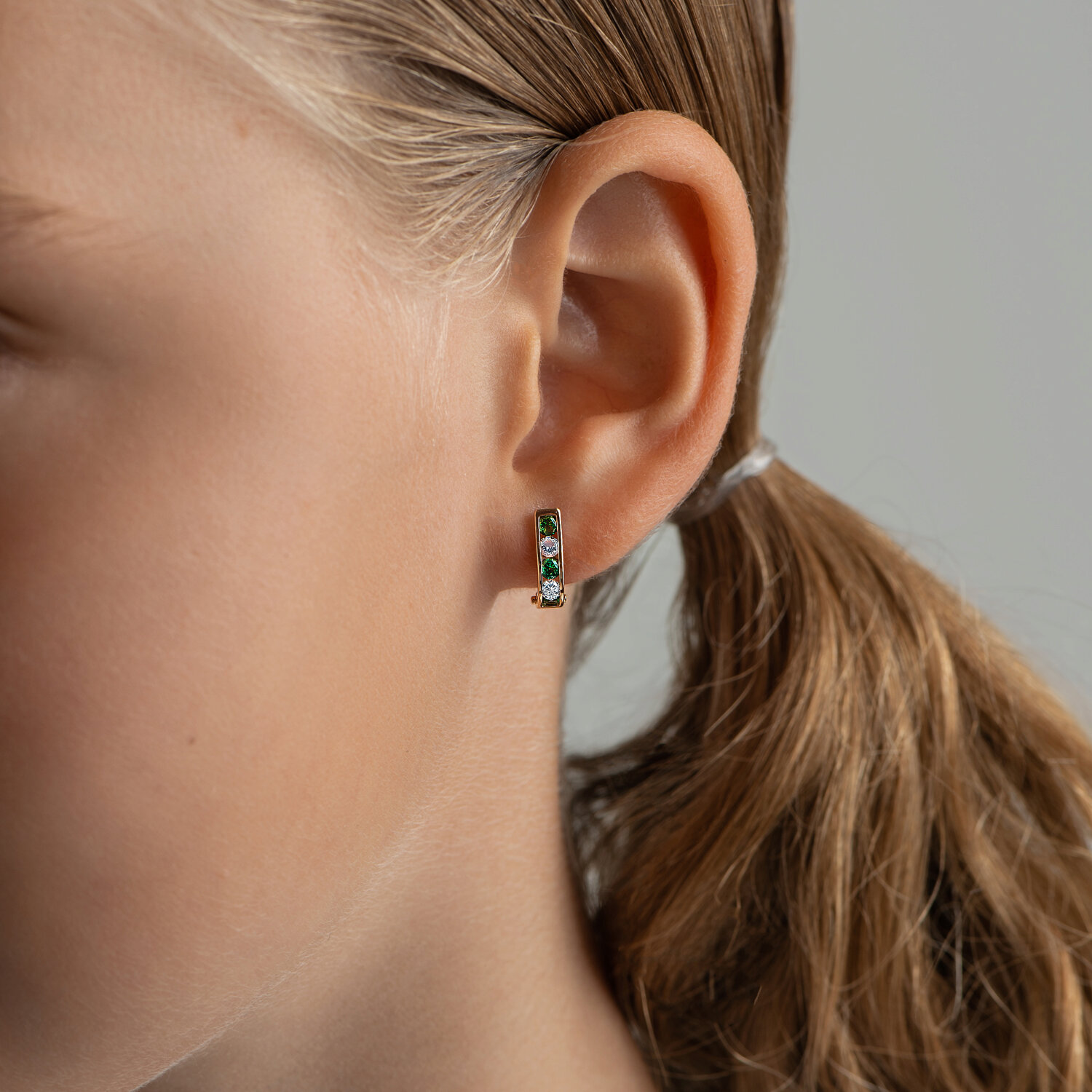 Cercei Sokolov din aur cu zirconii  - image 2