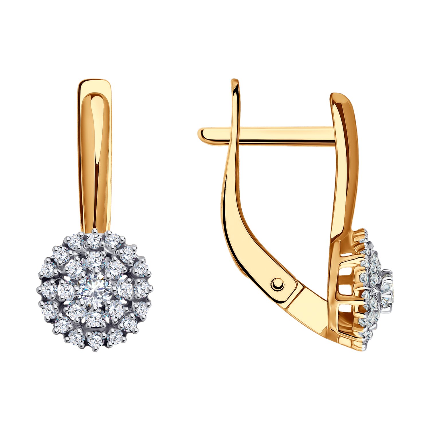 Cercei Sokolov din aur cu zirconii - image 2