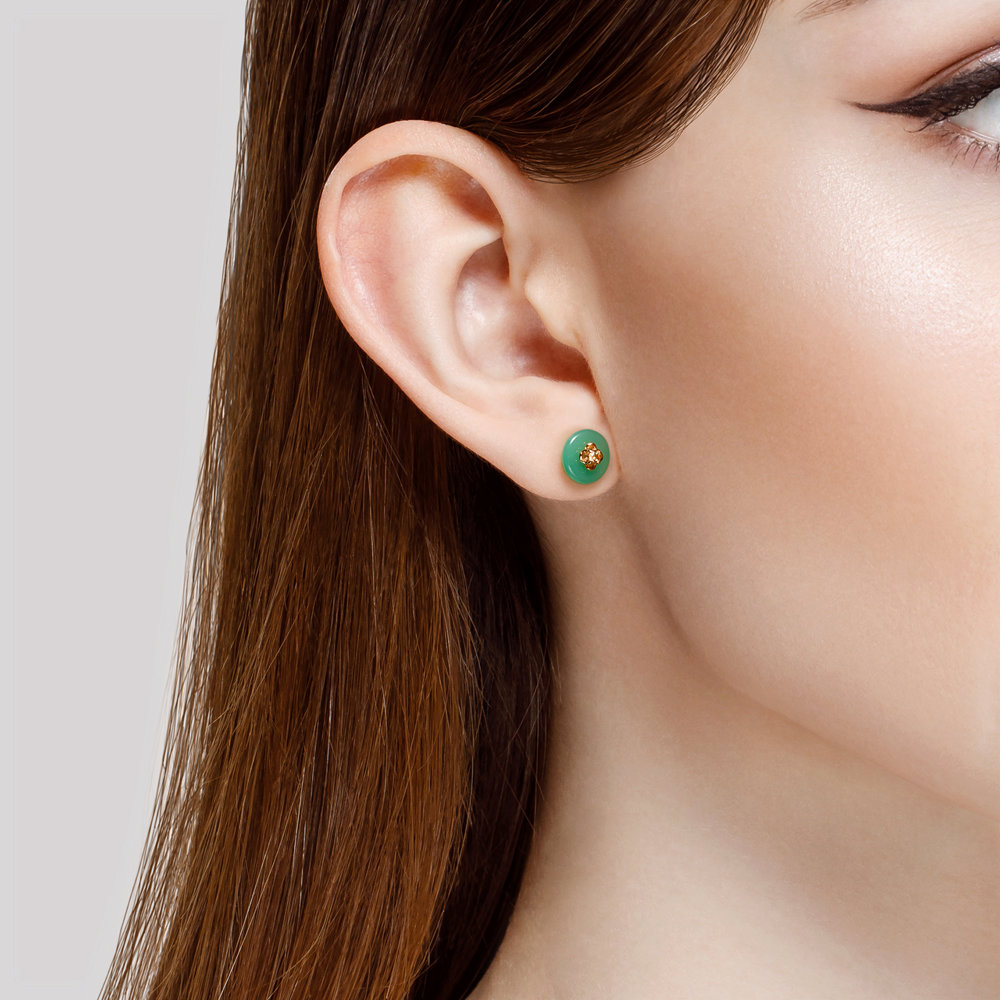 Cercei Sokolov din aur cu hrizolit - image 2