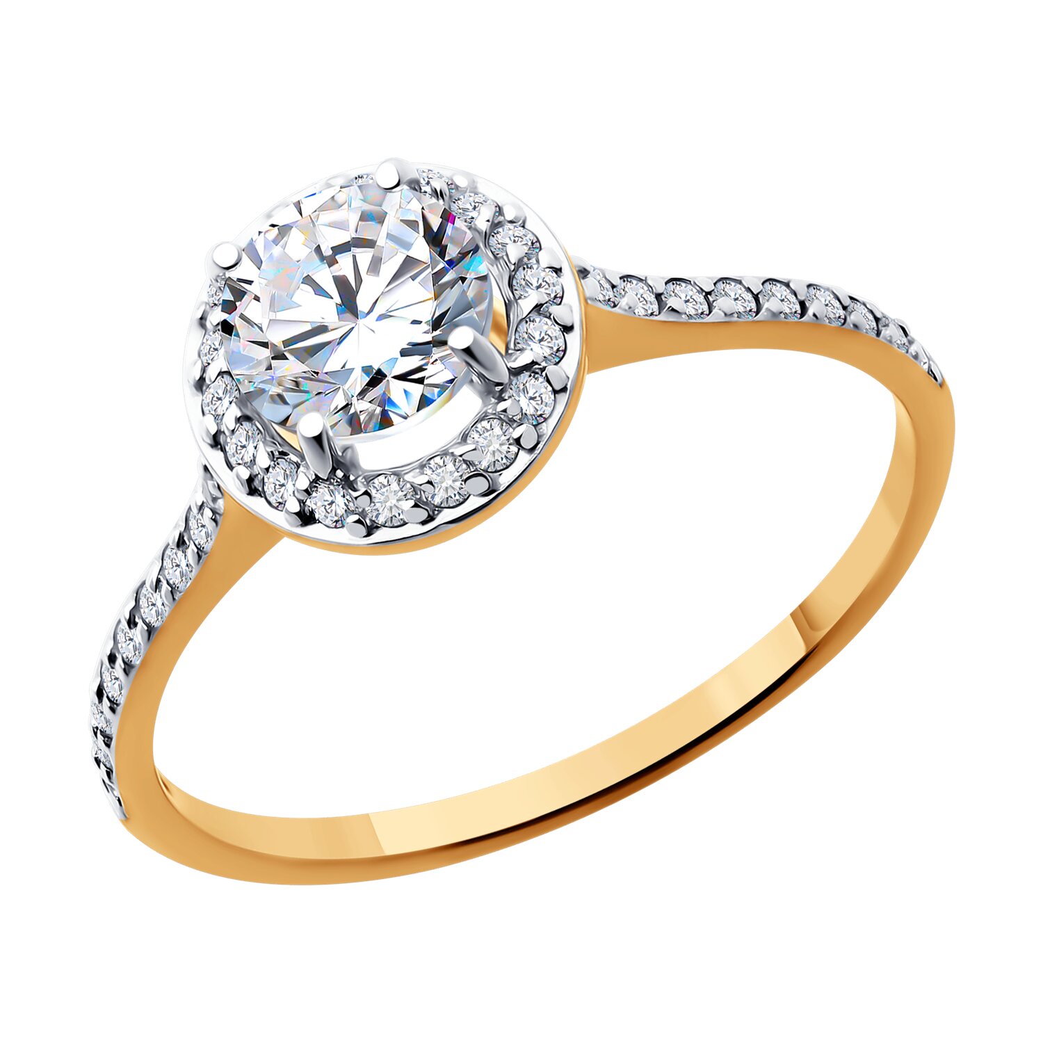 Кольцо Sokolov из золота с фианитами