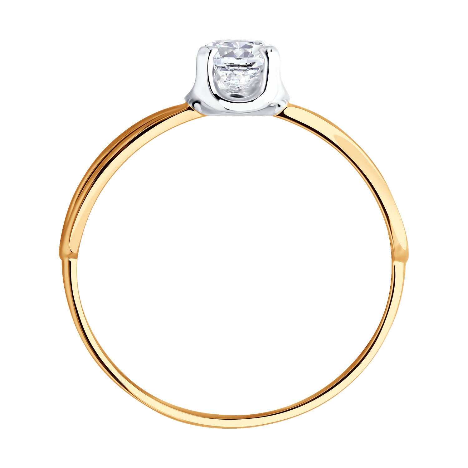 Кольцо Sokolov из золота с фианитом - image 3