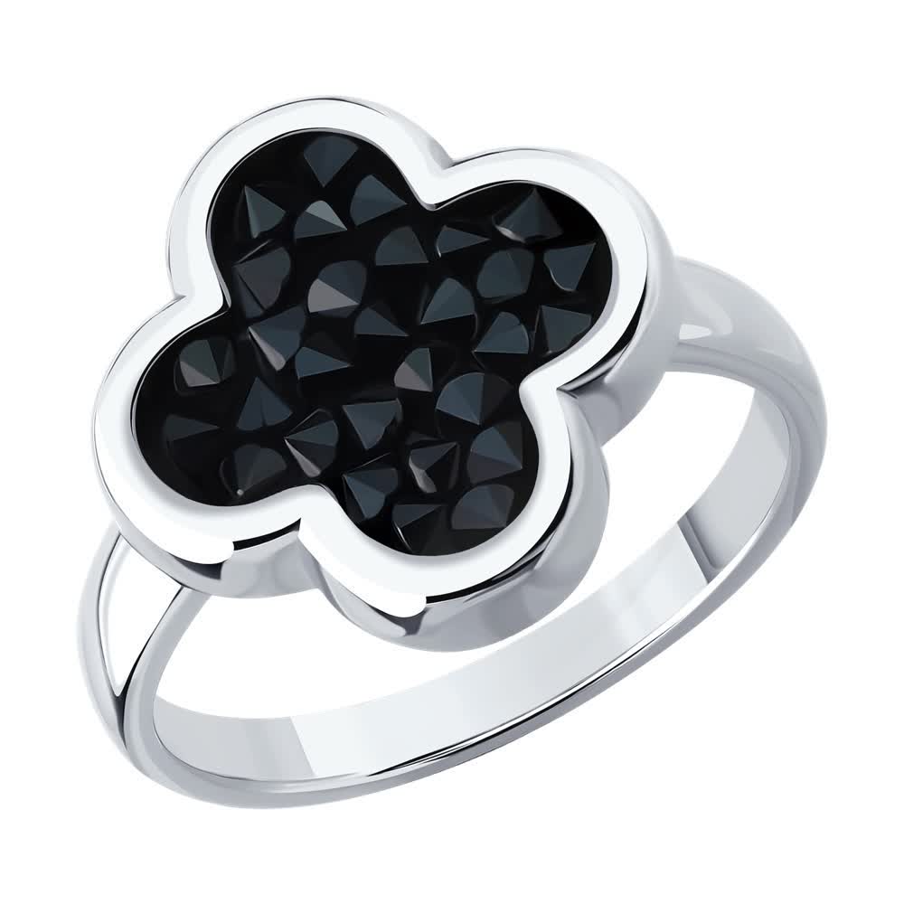 Кольцо Sokolov из серебра с кристальной тканью