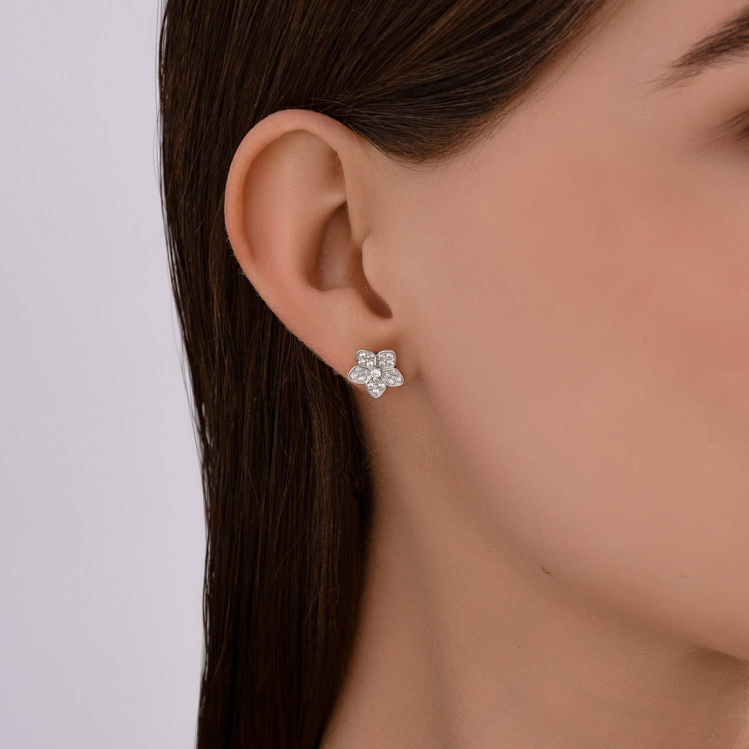 Gold Sokolov earrings with zirconia   - image 3