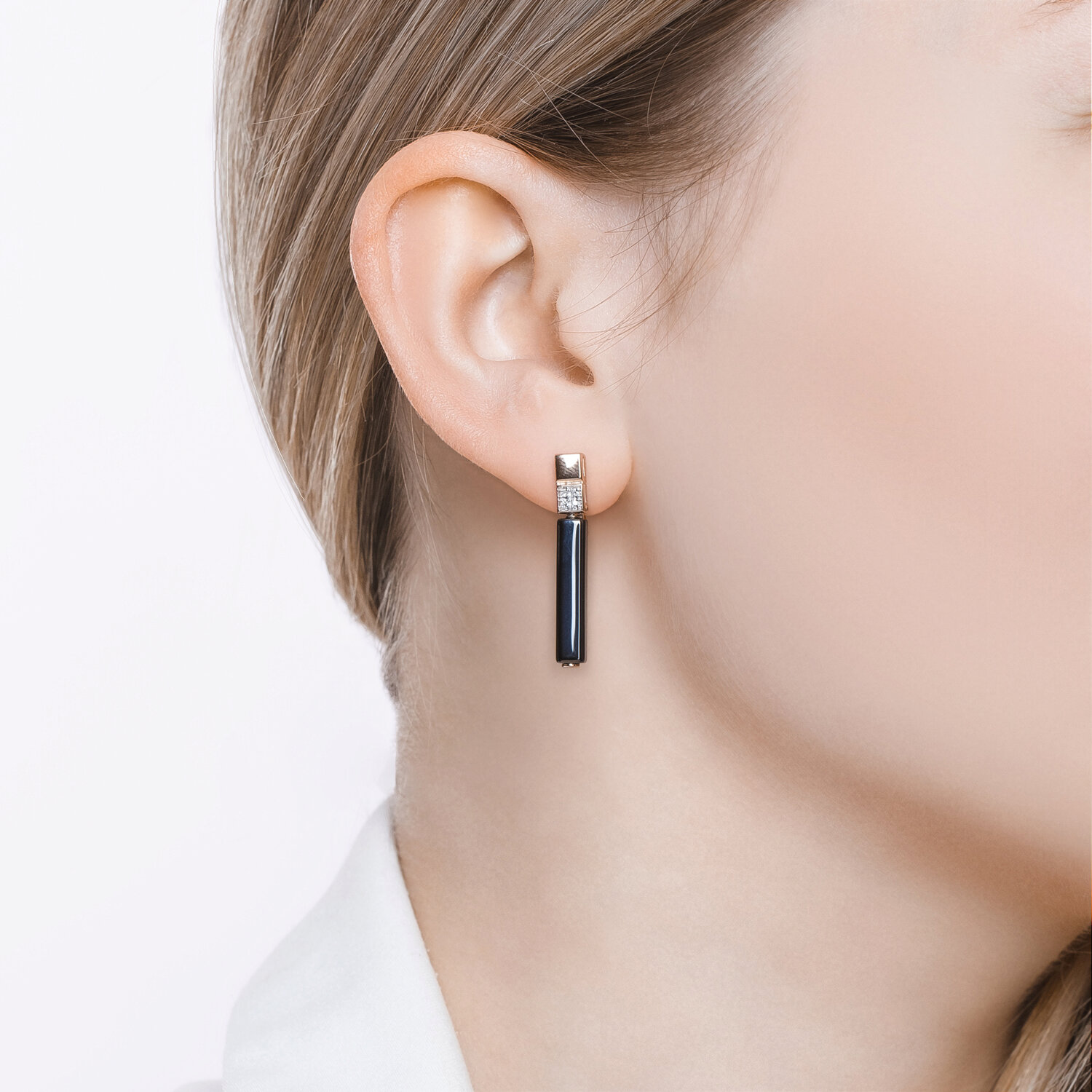 Серьги Sokolov из золота с бриллиантами и керамическими вставками - image 3