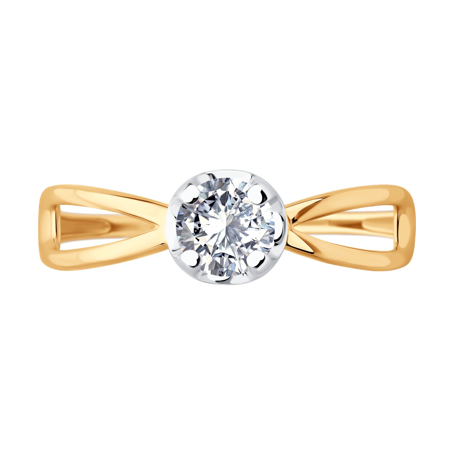 Кольцо Sokolov из золота с фианитом - image 2