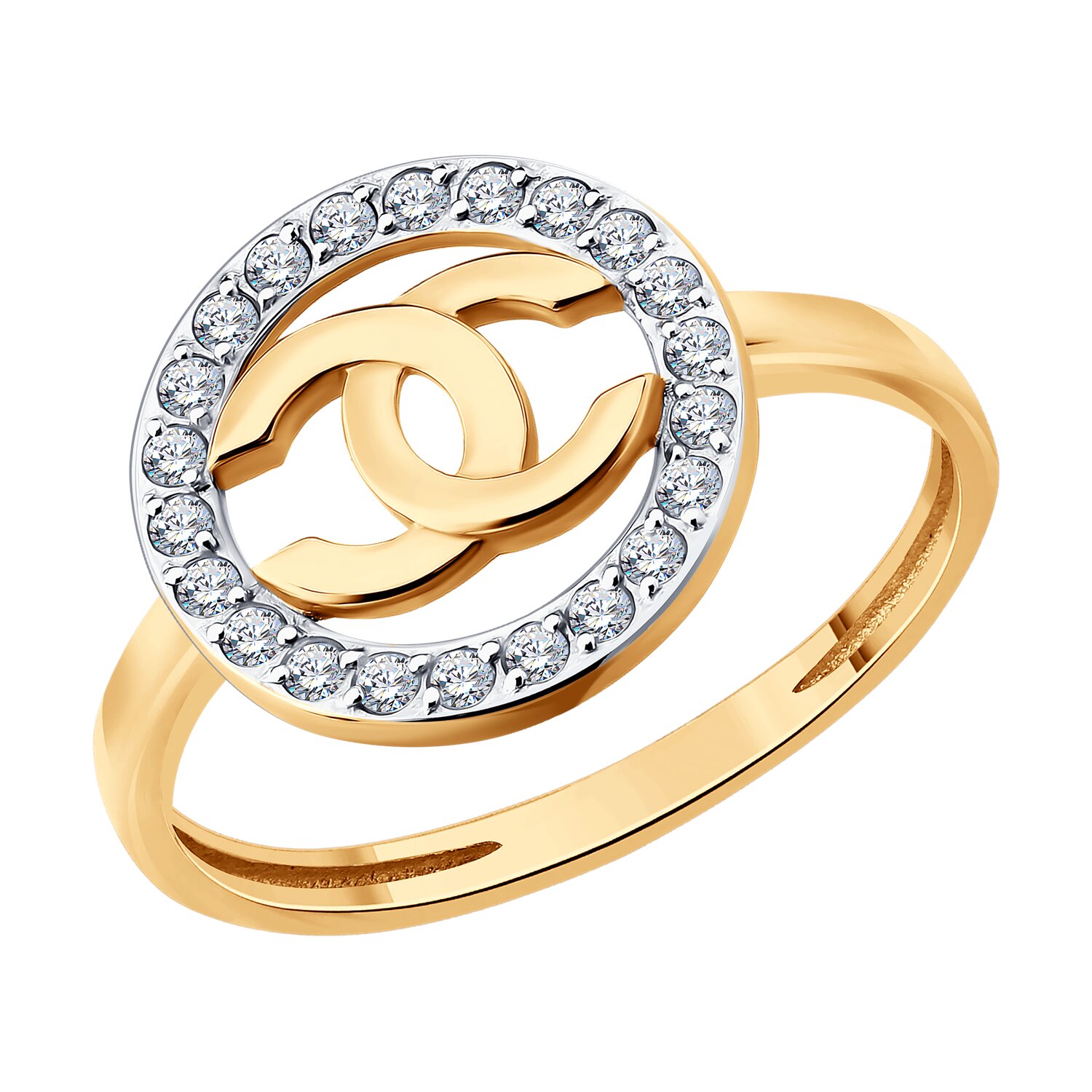 Кольцо Sokolov из золота с фианитами