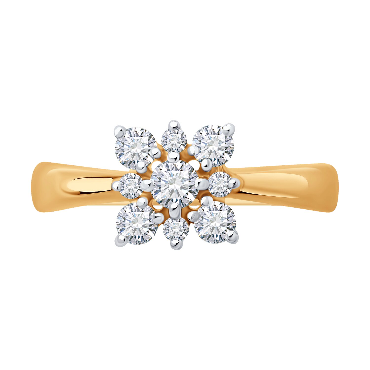 Кольцо Sokolov из золота с фианитами - image 2