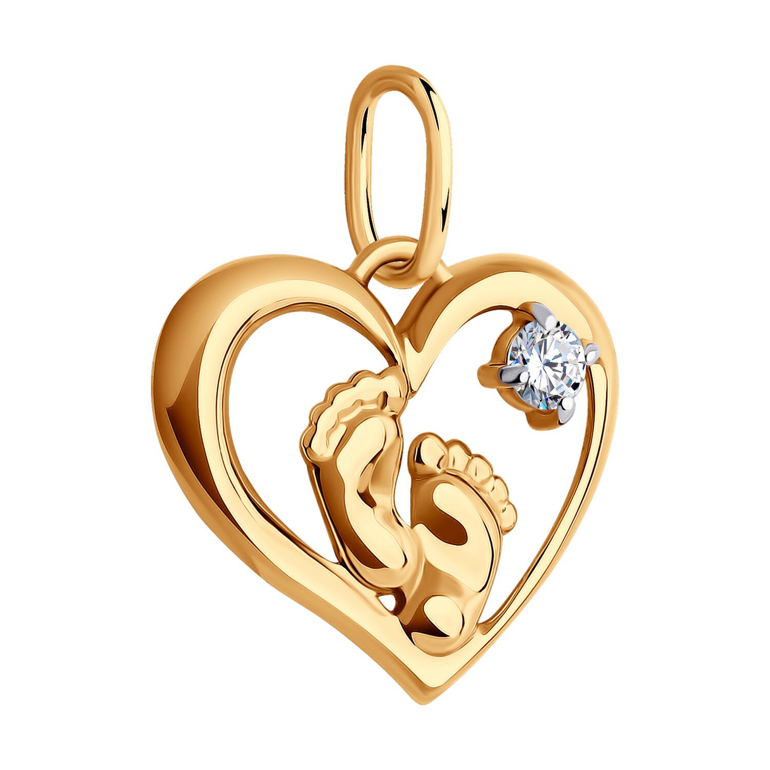 Pandantiv Sokolov din aur cu zirconiu - image 2