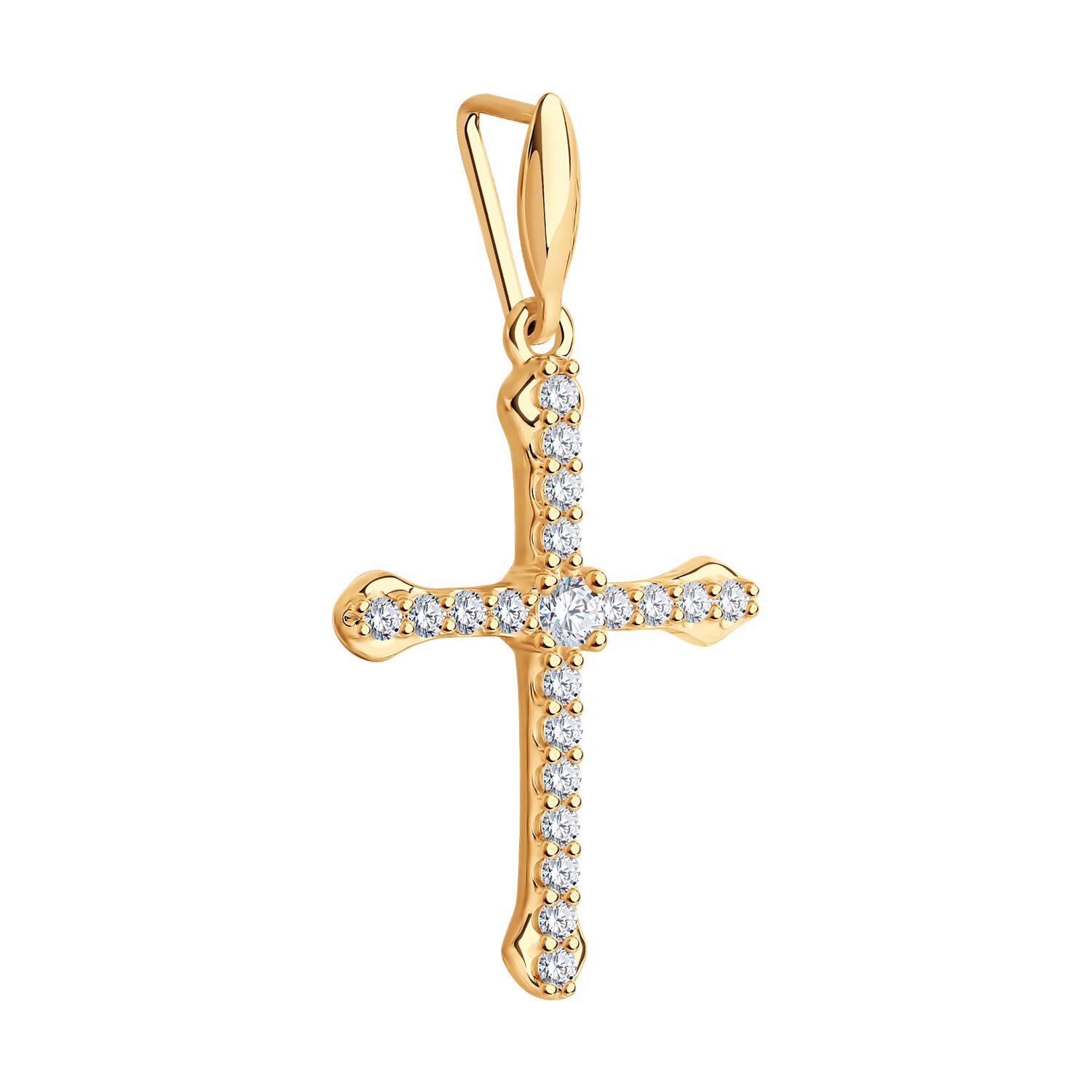 Cruce Sokolov din argint placat cu aur si zirconii - image 2