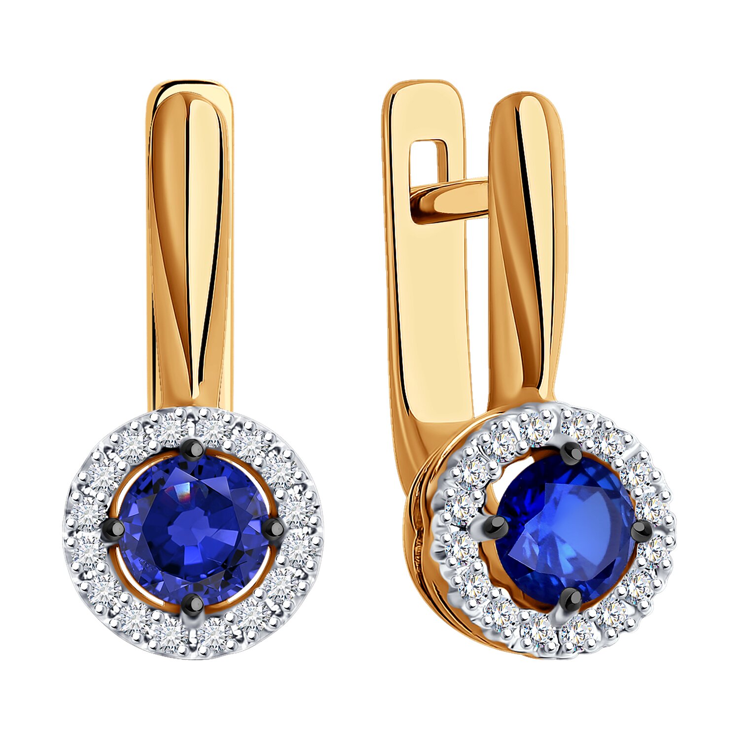 Серьги Sokolov из золота с бриллиантами и сапфирами - image 2