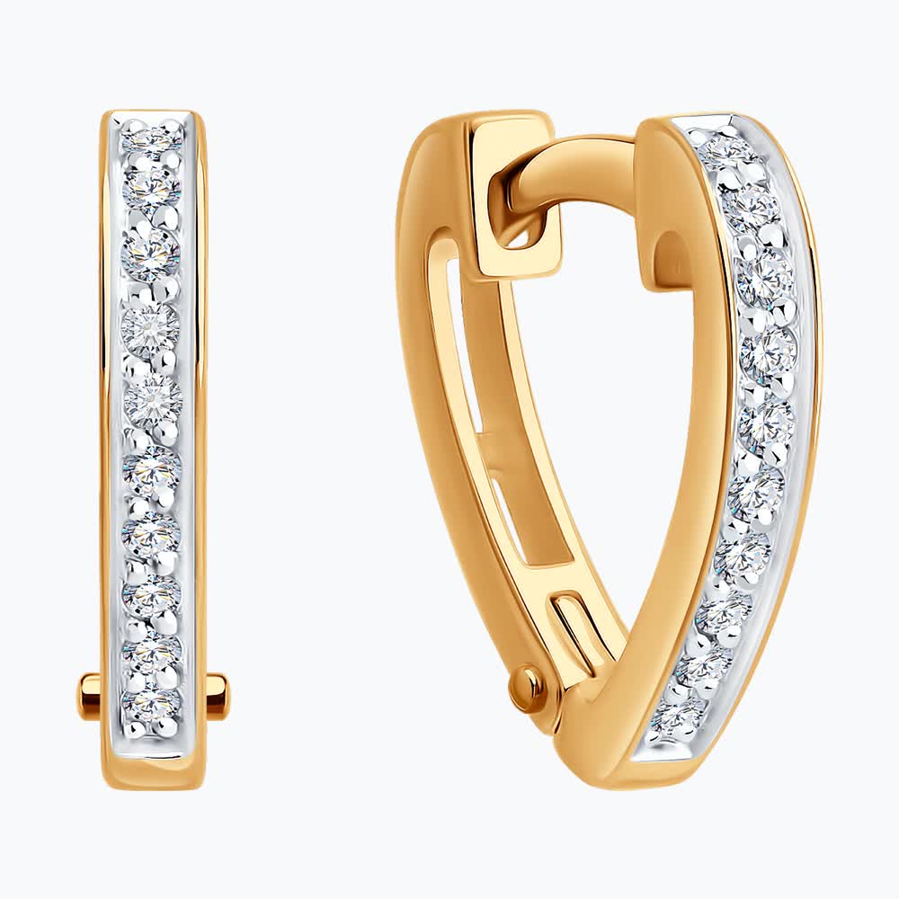 Cercei Sokolov din aur cu diamante