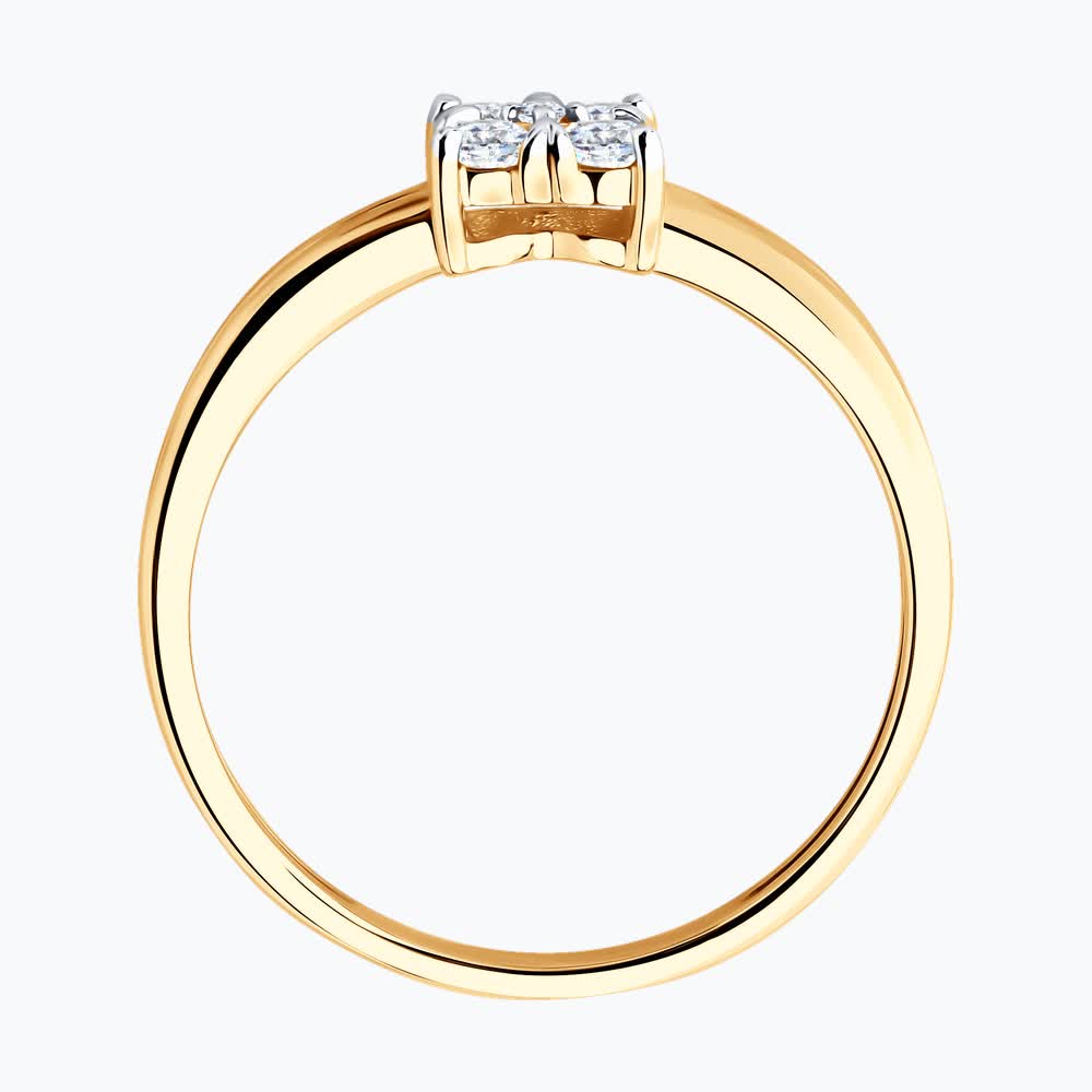 Inel Sokolov din aur cu zirconii - image 3