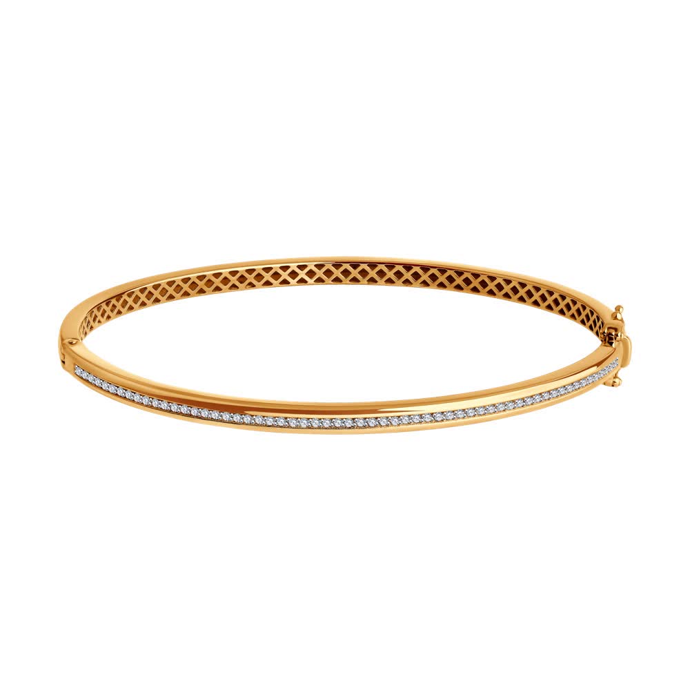 Brățară Sokolov din aur cu zirconii