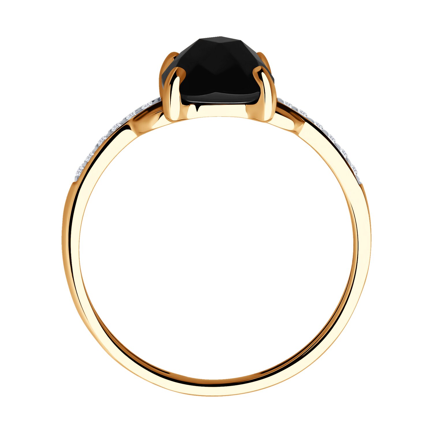 Inel Sokolov din aur cu diamante și agat - image 3