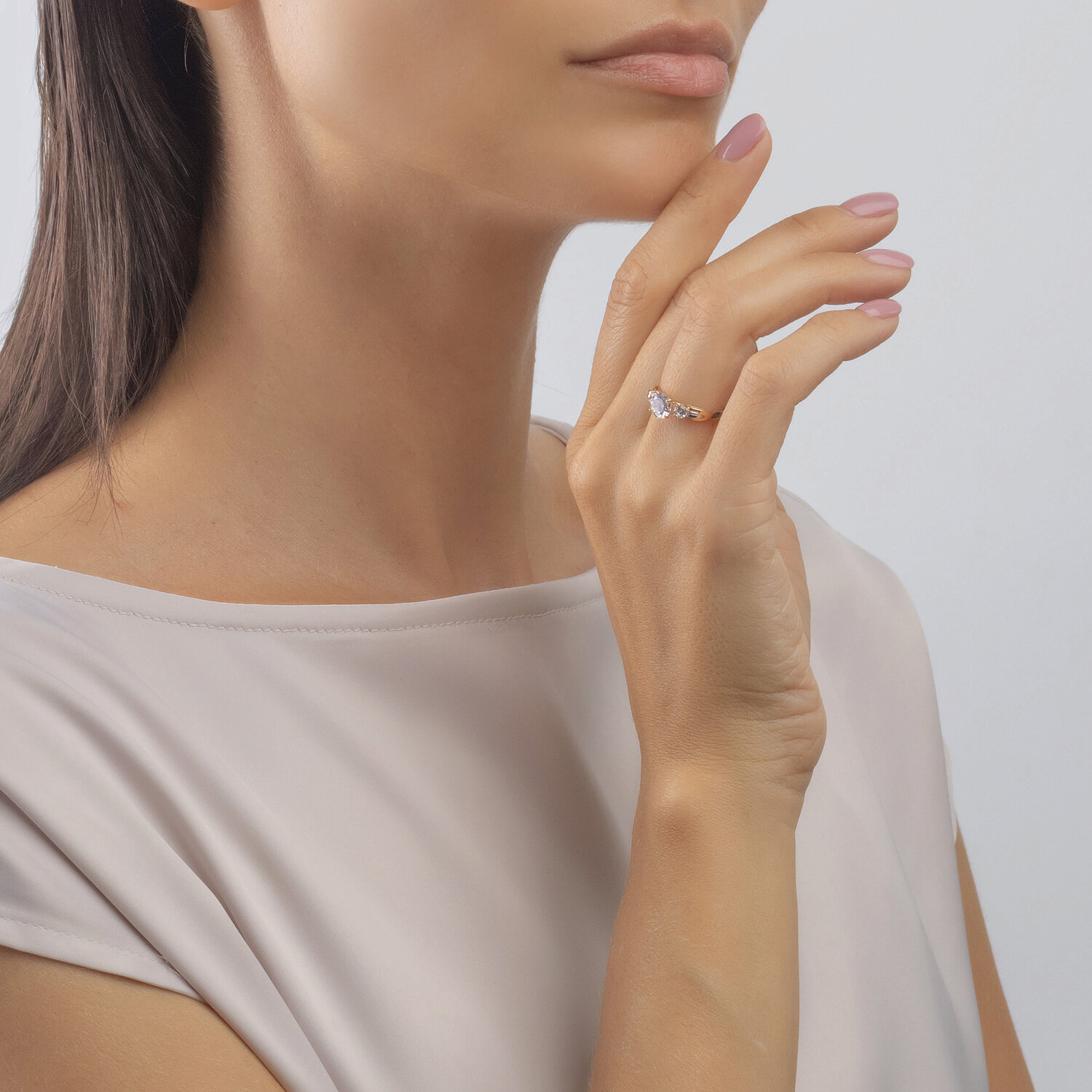 Inel Sokolov din aur cu zirconii - image 6