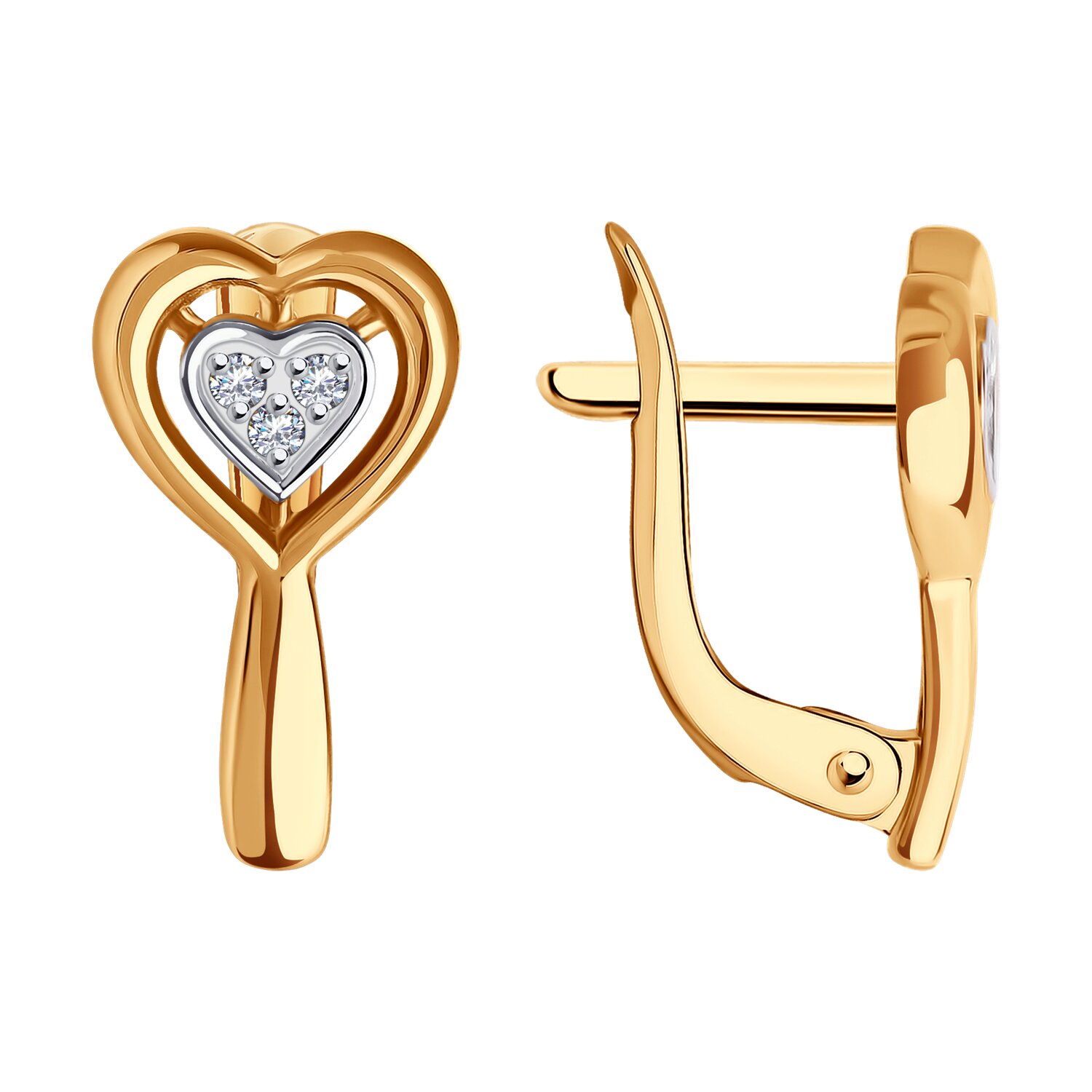 Серьги Sokolov из золота с фианитами