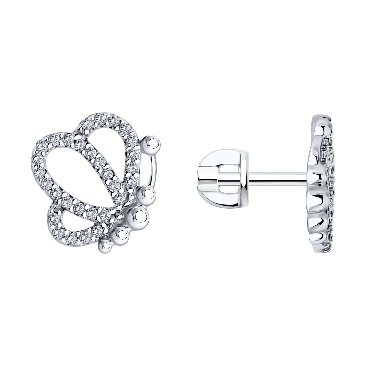 Cercei Sokolov din argint cu zirconii