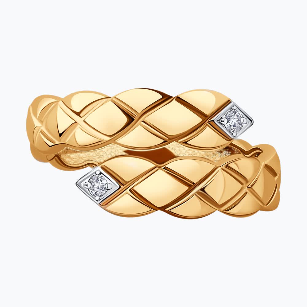 Sokolov gold ring with zircons - image 3
