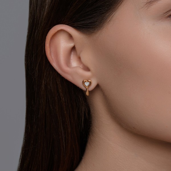 Серьги Sokolov из золота с фианитами - image 3