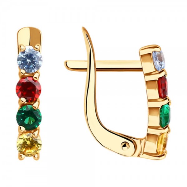 Серьги Sokolov из золота с фианитами