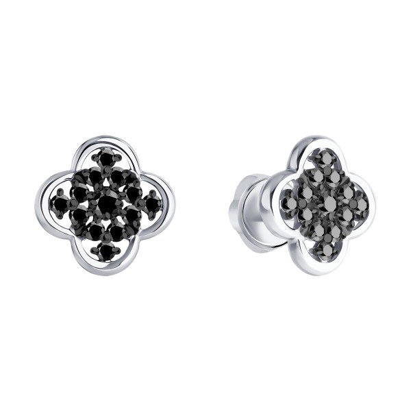 Sokolov white gold earrings with diamonds - image 2