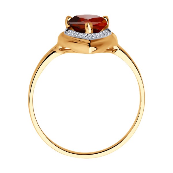 Inel Sokolov din aur cu granat si diamante - image 3