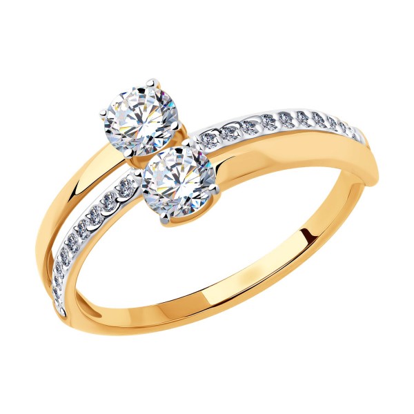 Кольцо Sokolov из красного золота с фианитами