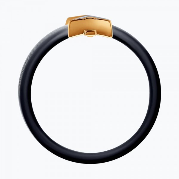 Inel Sokolov din aur cu diamante și inserție ceramică - image 3